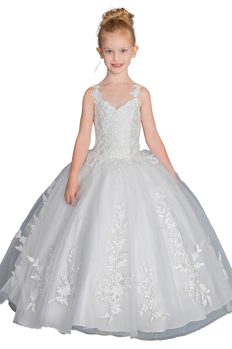 Botanic Embroidered A Line Junior Ball Gown